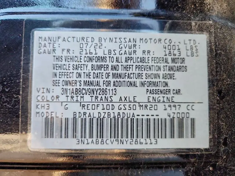 2022 NISSAN SENTRA SV  