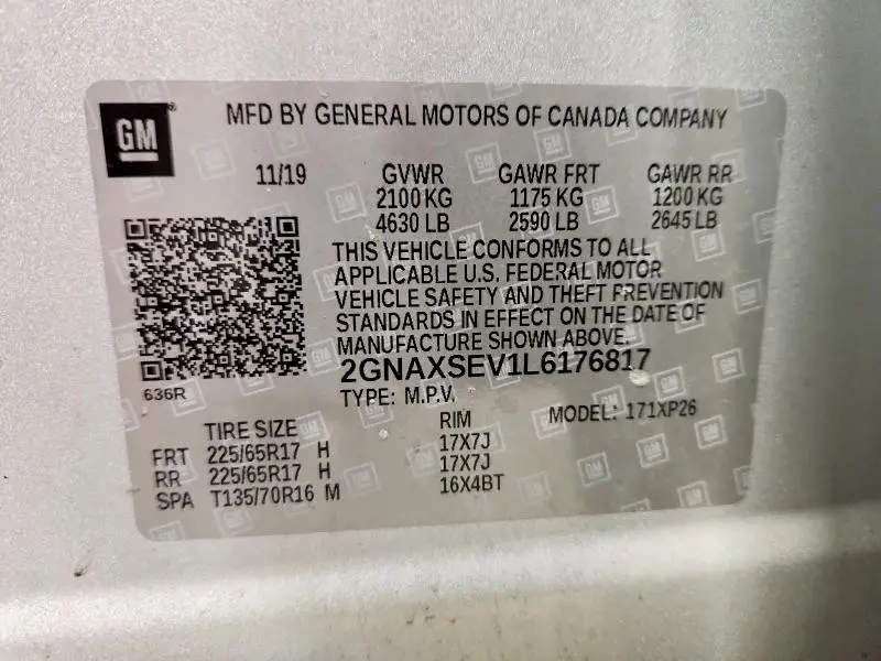 2020 CHEVROLET EQUINOX LS  