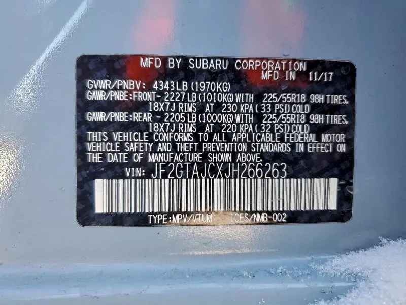 2018 SUBARU CROSSTREK LIMITED  