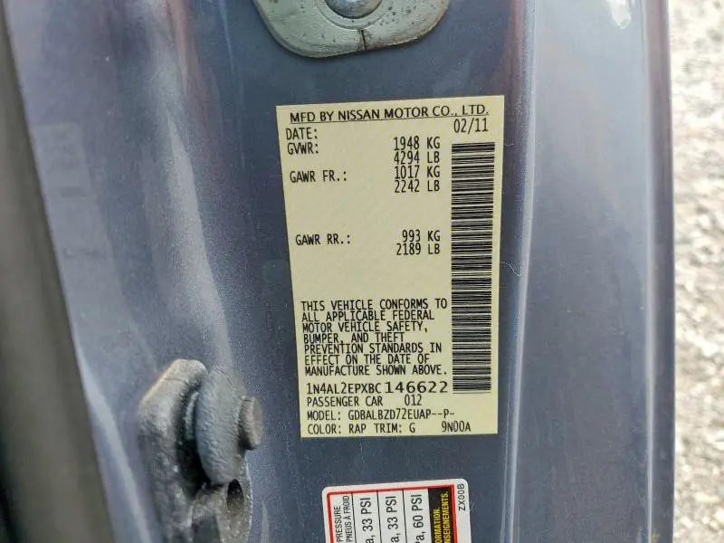 2011 NISSAN ALTIMA S  