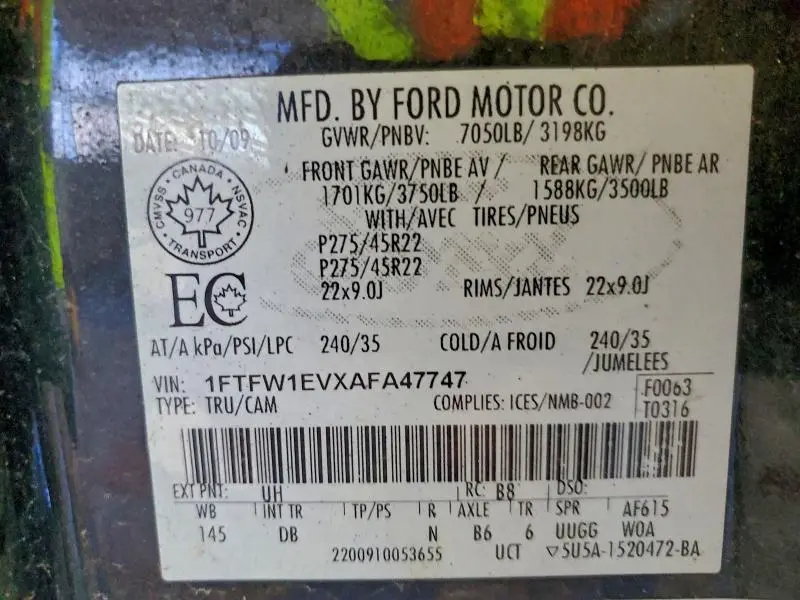 2010 FORD F150 SUPERCREW  