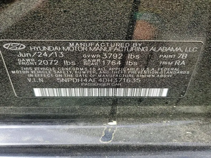2013 HYUNDAI ELANTRA GLS  