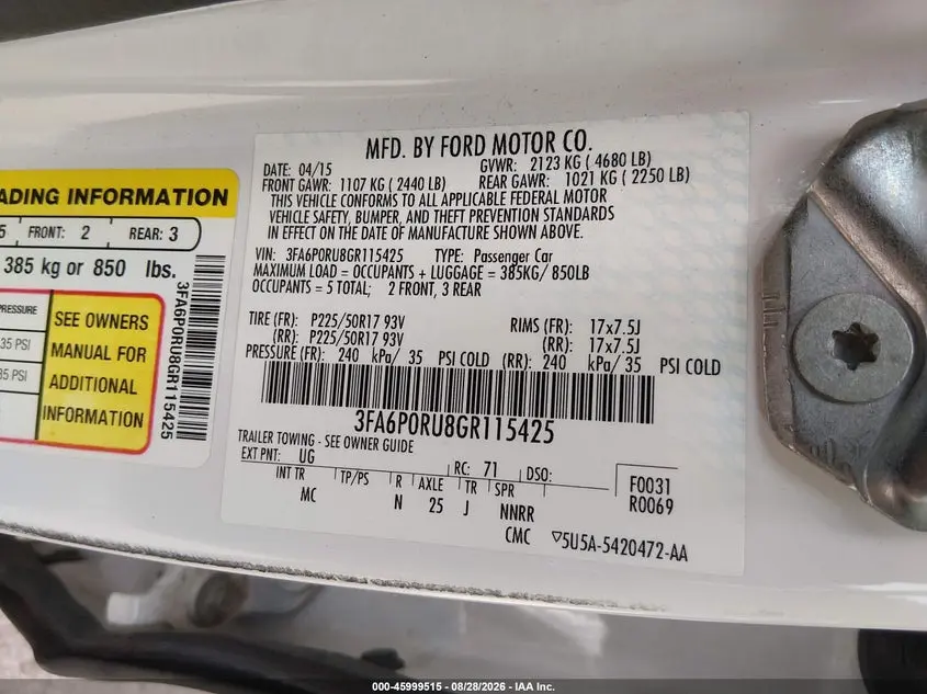 2016 FORD FUSION HYBRID TITANIUM