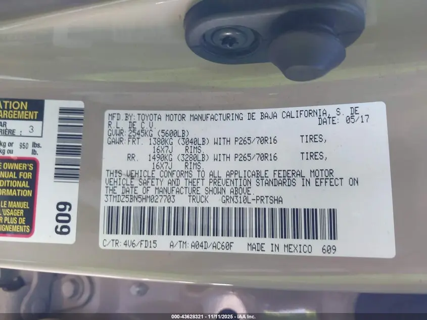 2017 TOYOTA TACOMA TRD OFF ROAD