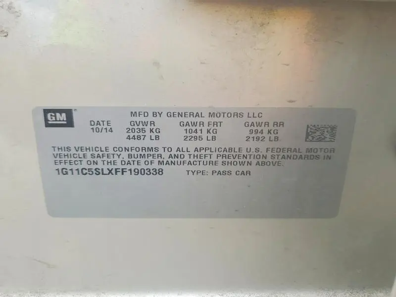 2015 CHEVROLET MALIBU 1LT  