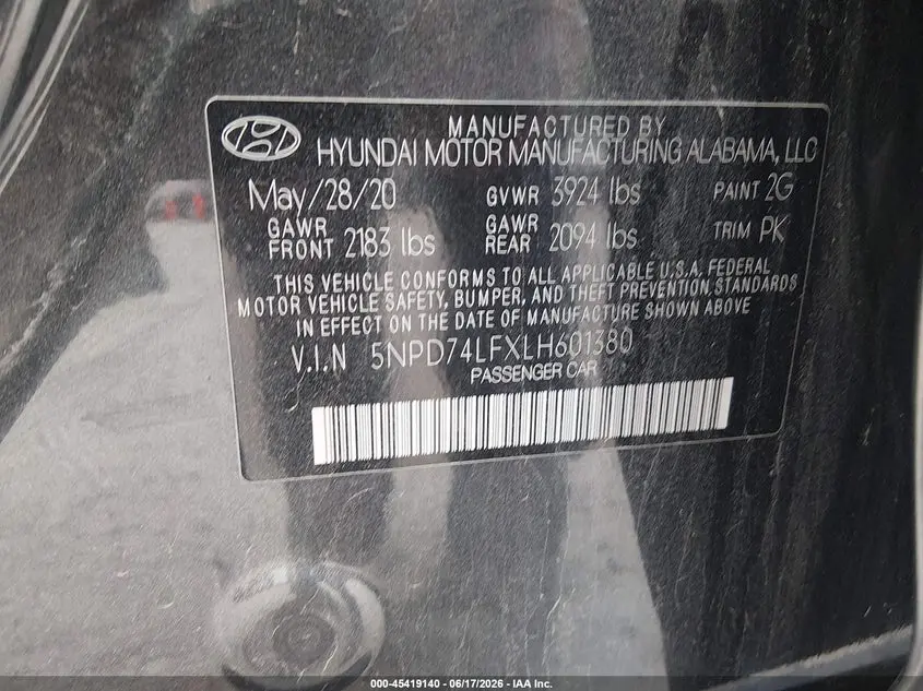 2020 HYUNDAI ELANTRA SE
