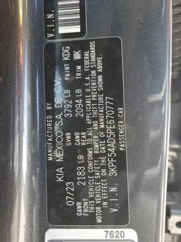 2023 KIA FORTE GT LINE  