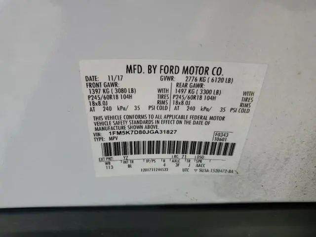 2018 FORD EXPLORER XLT  