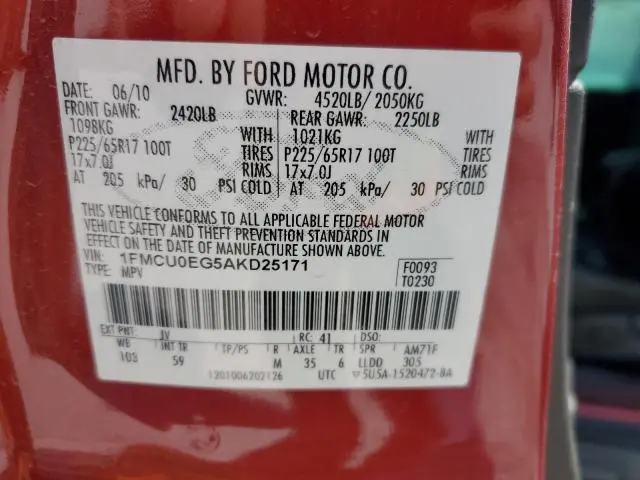2010 FORD ESCAPE LIMITED