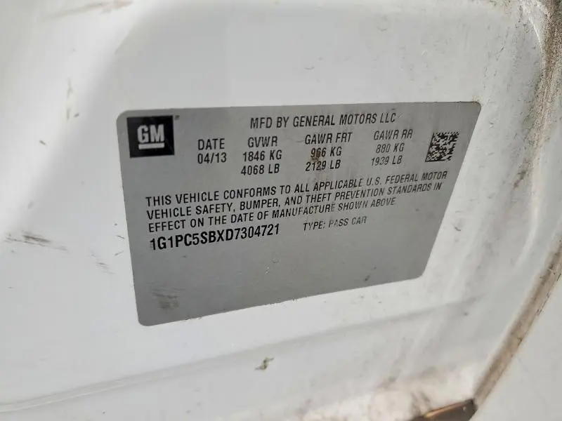 2013 CHEVROLET CRUZE LT  