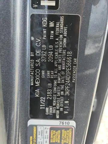 2023 KIA FORTE LX  