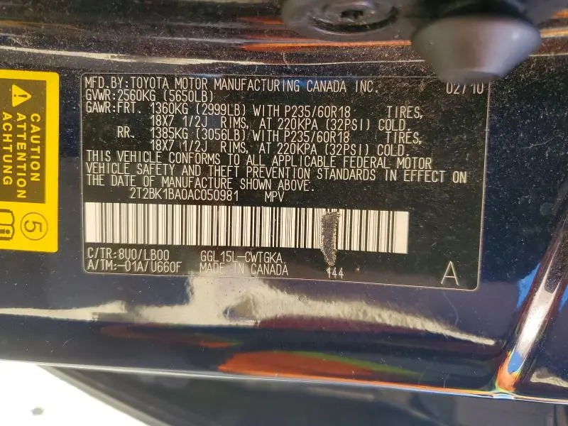 2010 LEXUS RX 350 BASE  