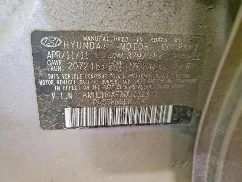 2011 HYUNDAI ELANTRA LIMITED  