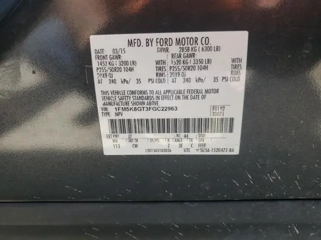 2015 FORD EXPLORER SPORT  