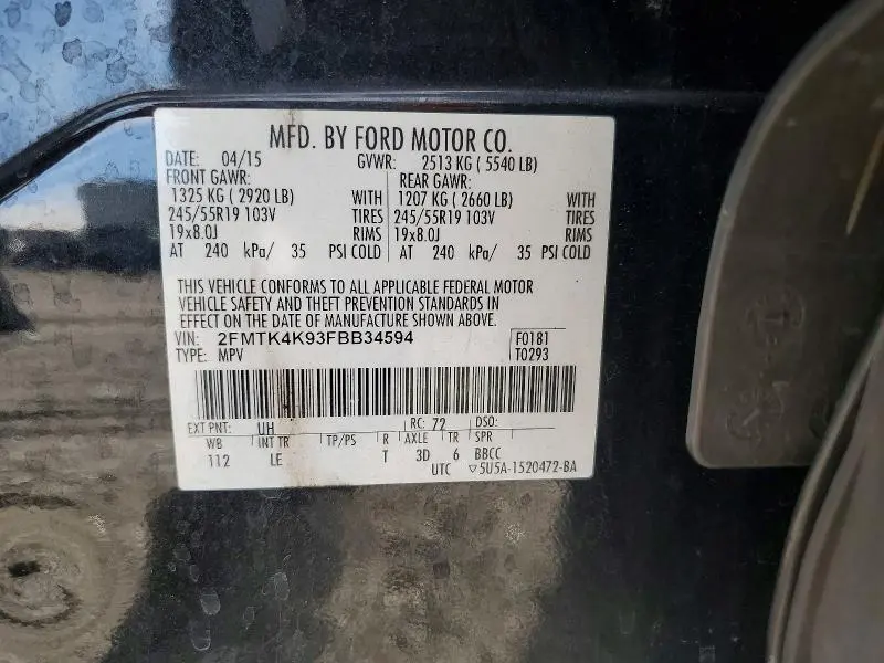 2015 FORD EDGE TITANIUM  