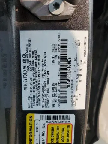 2018 FORD FUSION TITANIUM/PLATINUM  