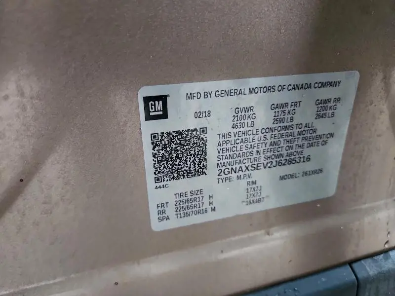 2018 CHEVROLET EQUINOX LT  