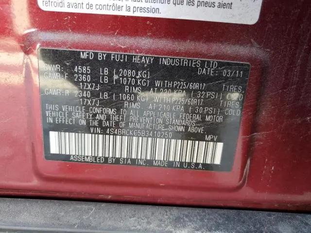 2011 SUBARU OUTBACK 2.5I LIMITED  