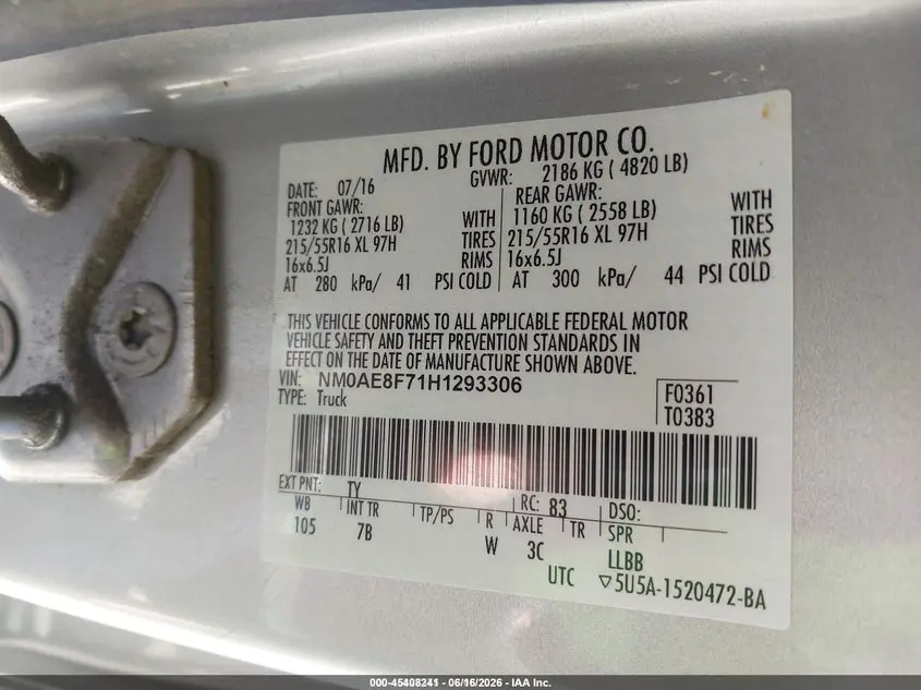 2017 FORD TRANSIT CONNECT XLT