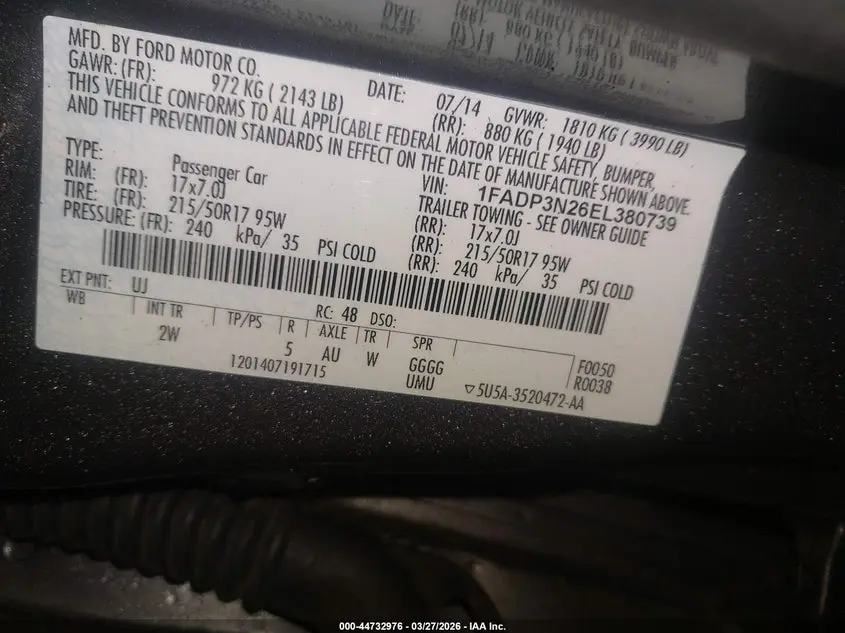 2014 FORD FOCUS TITANIUM