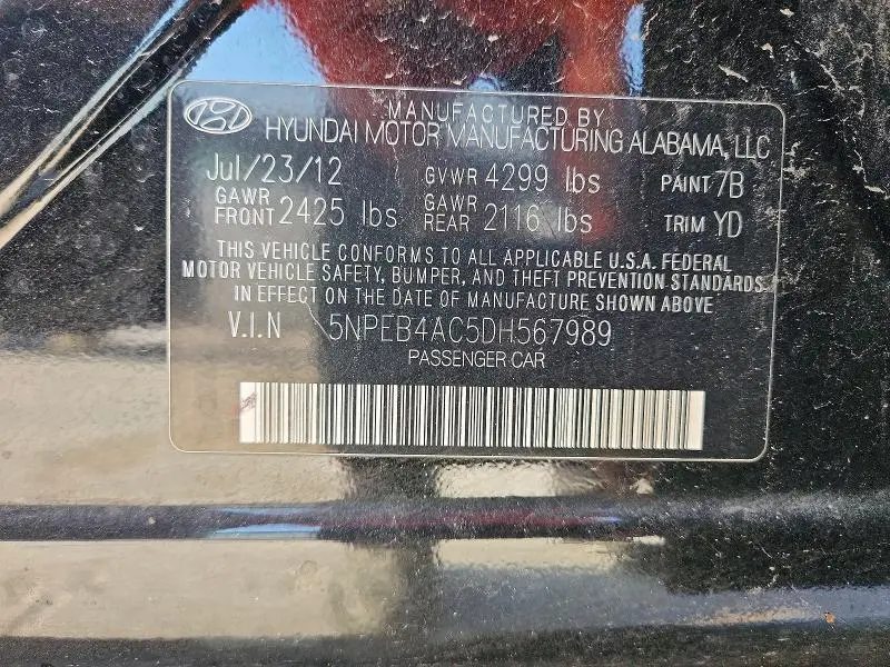 2013 HYUNDAI SONATA GLS  