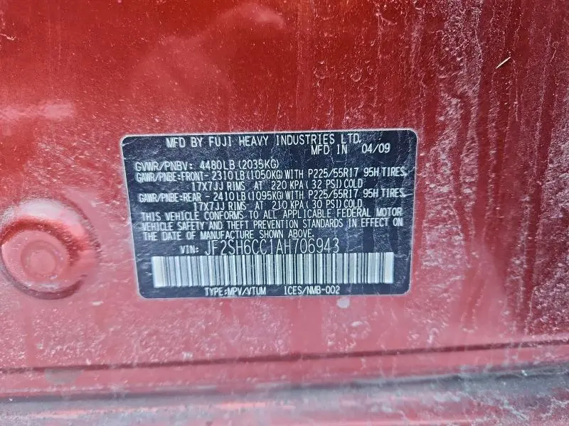 2010 SUBARU FORESTER 2.5X PREMIUM  