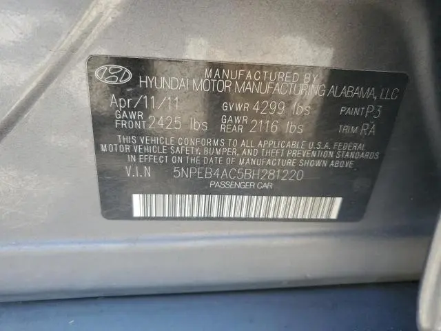 2011 HYUNDAI SONATA GLS  