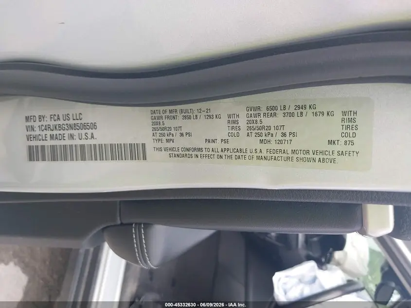 2022 JEEP GRAND CHEROKEE L LIMITED 4X4