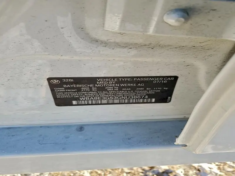 2016 BMW 328 XI SULEV  