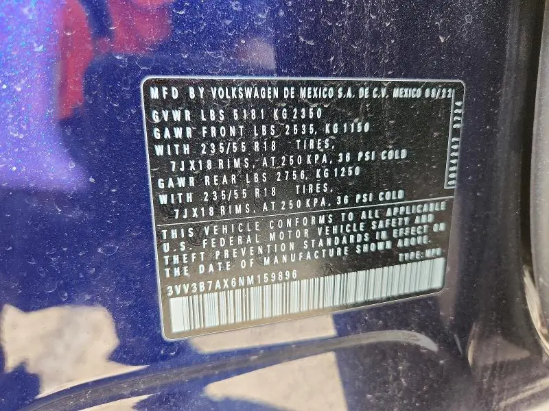 2022 VOLKSWAGEN TIGUAN SE  