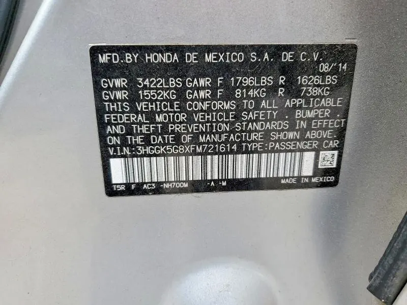 2015 HONDA FIT EX  