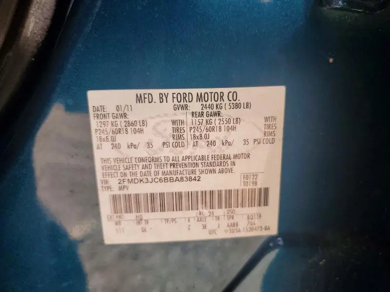 2011 FORD EDGE SEL  