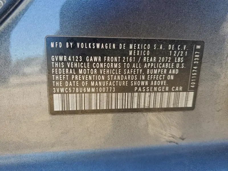 2021 VOLKSWAGEN JETTA S  