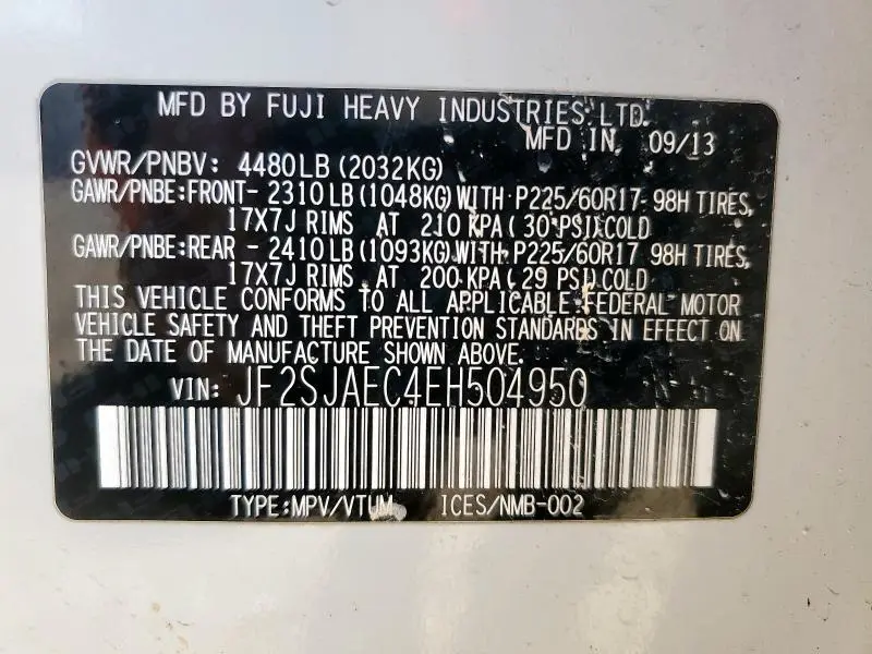 2014 SUBARU FORESTER 2.5I PREMIUM  