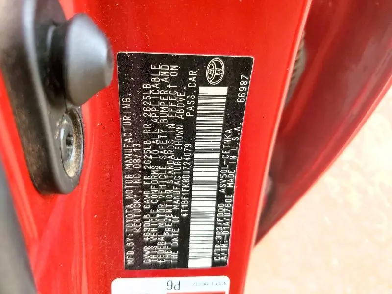 2013 TOYOTA CAMRY L  