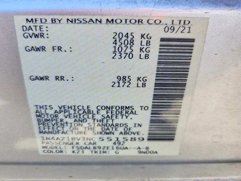 2022 NISSAN LEAF S  