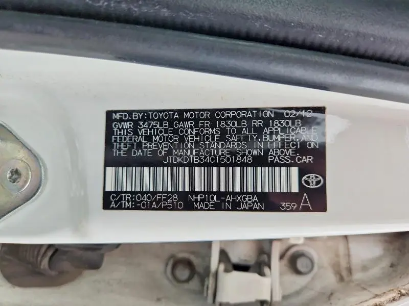 2012 TOYOTA PRIUS C THREE  