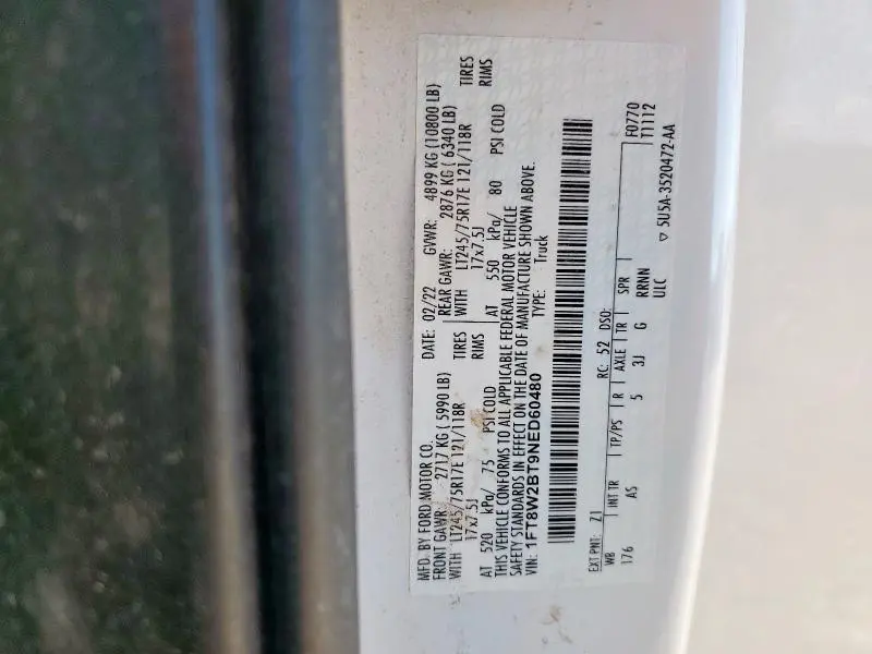 2022 FORD F250 SUPER DUTY  