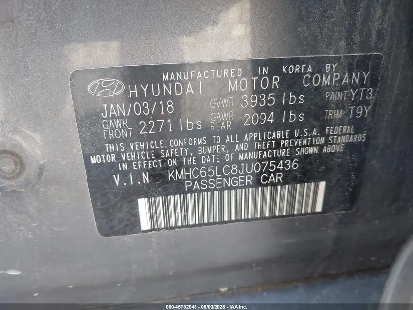 2018 HYUNDAI IONIQ HYBRID BLUE