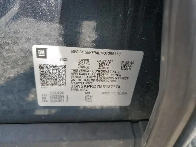 2021 CHEVROLET TAHOE K1500 Z71  