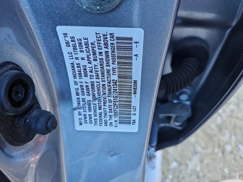 2016 HONDA CIVIC LX  