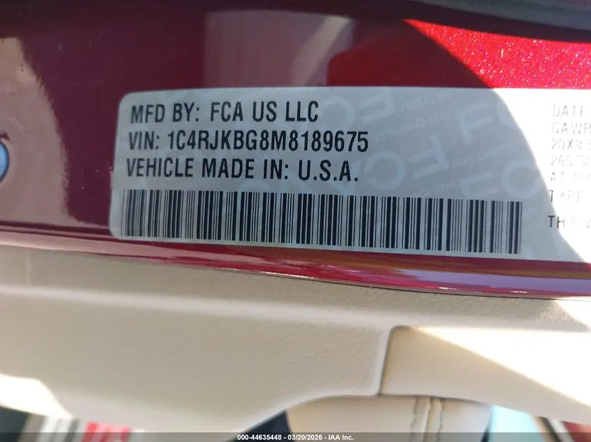 2021 JEEP GRAND CHEROKEE L LIMITED 4X4