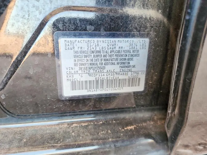 2018 NISSAN SENTRA S  