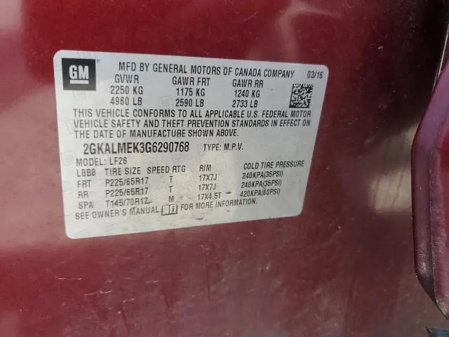 2016 GMC TERRAIN SLE  