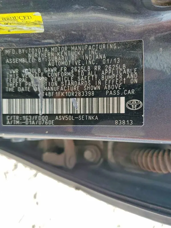 2013 TOYOTA CAMRY LE  