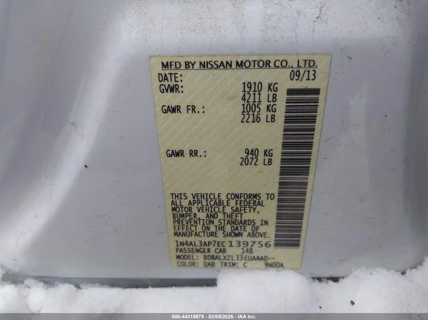 2014 NISSAN ALTIMA 2.5 SL