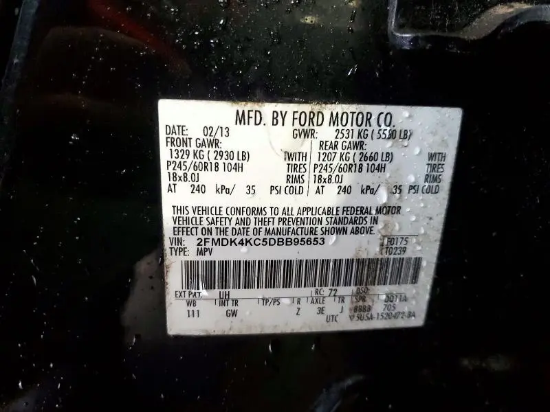 2013 FORD EDGE LIMITED  