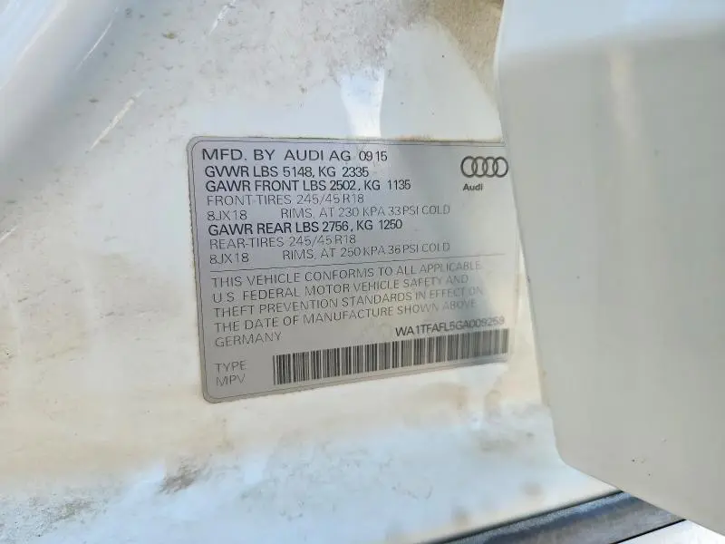 2016 AUDI A4 ALLROAD PREMIUM  