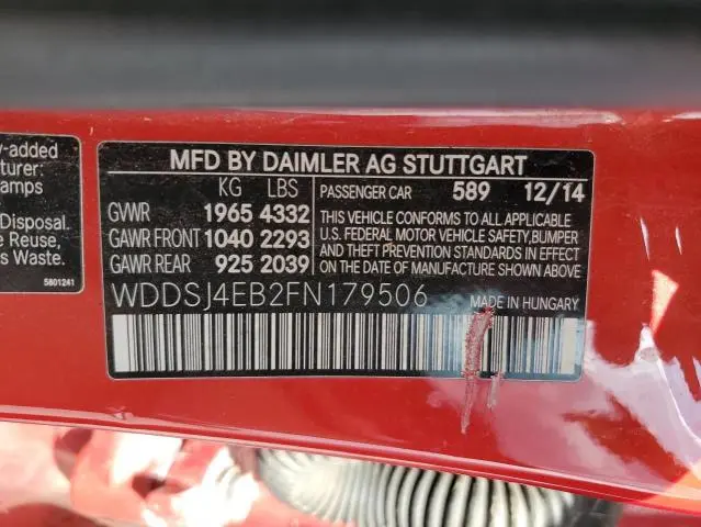 2015 MERCEDES-BENZ CLA 250