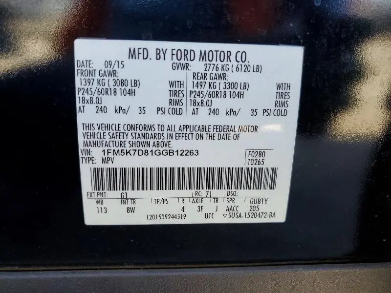 2016 FORD EXPLORER XLT  